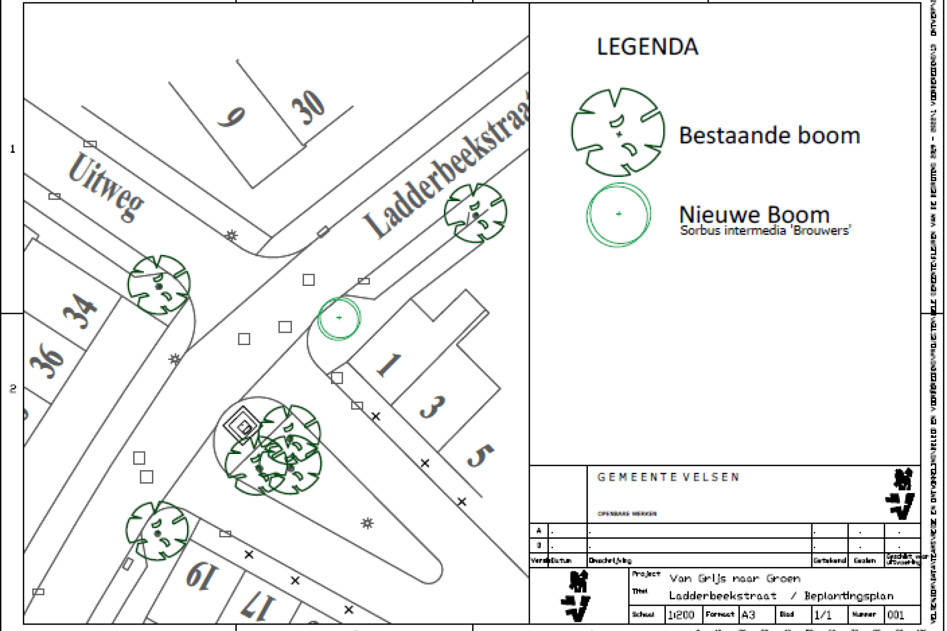  Afbeelding beplantingsplan Ladderbeekstraat